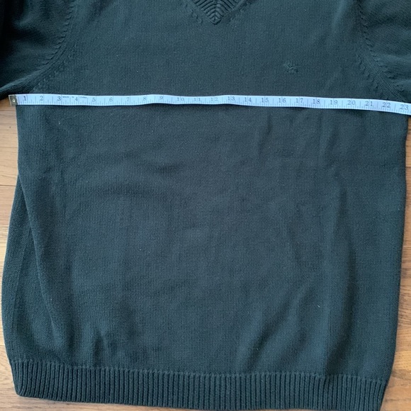 🌲Eddie Bauer dark green v-neck cotton sweater. Size XL Tall. - Picture 3 of 7